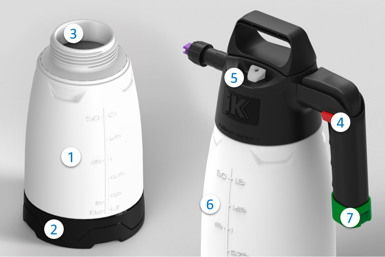 Pump Spray Foamer with Schrader Valve PVC Hoses Dry/Wet Foam Pressure Release Safety Valve Goizper Group iK Sprayers Professional Car Wash & Detailing 1.25 Liters Foam Pro 2+ Plus Sprayer 
